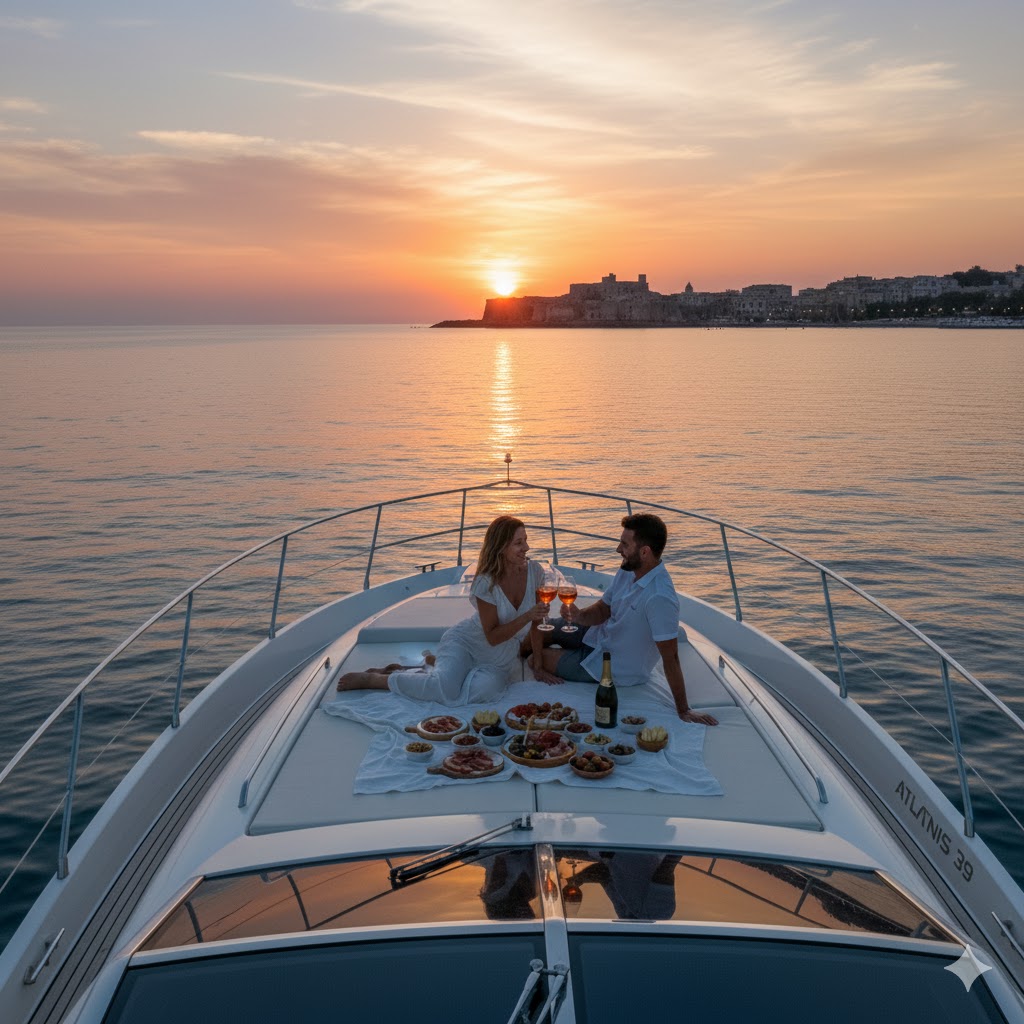 Aperitivo in barca al tramonto